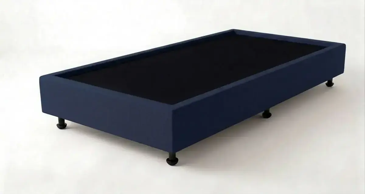 Base cama Camas Cali en tela azul denim