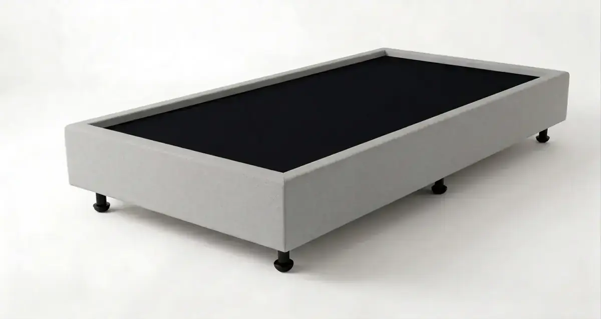 Base cama Camas Cali en tela gris claro